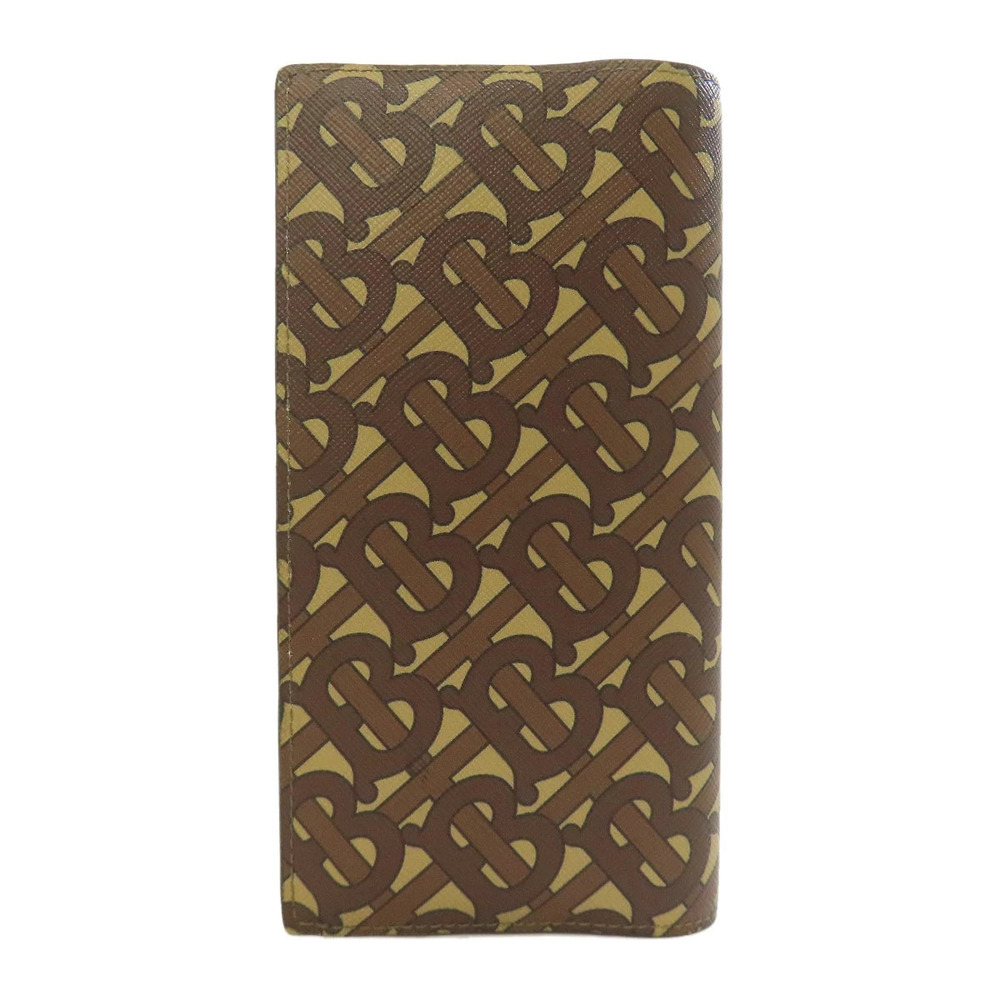Burberry leather motif long Wallet Black